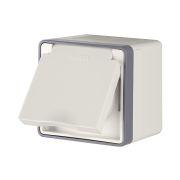 Розетка влагозащ. с зазем. с крышкой и шторками IP44 Gallant(слоновая кость) W5071203