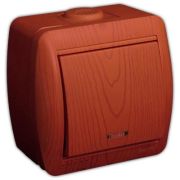 LEZARD Выключатель 1 кл. О/П проходной с подсветкой вишня 710-0600-114