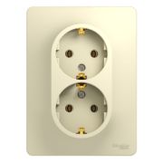 SE Glossa Беж Розетка 2-я с заземлением (в сборе с рамкой) GSL000224
