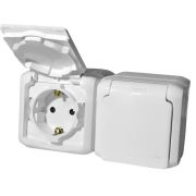 Legrand Quteo Белый Розетка 2-я с/з с шт IP44