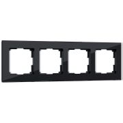 W0041108/ Рамка на 4 поста Favorit (черный,стекло)