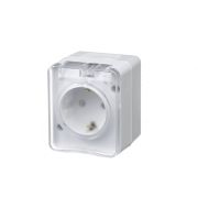 AtlasDesign Profi54 Наруж Белый Розетка 1-ая с/з со шторками IP54 16А 250B ATN540145