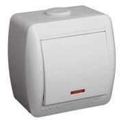 LEZARD Выключатель 1 кл О/П проходной с подсветкой белый 710-0200-114