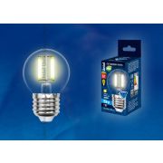 Лампа Uniel SKY Filament LED-G45-6W-3000K-E27-CL шар теплый свет