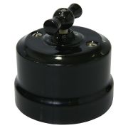 Выключатель двойной черный Lindas 34115