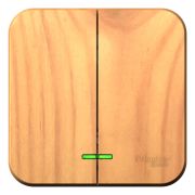 Blanca Выключатель 2-кл. с подсветкой О/П 10А, 250B, изолир пластина Ясень BLNVA105115