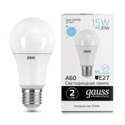 Лампа Gauss LED Elementary A60 15W E27 1480lm 6500K 23235
