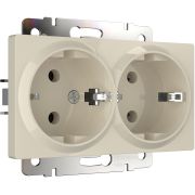 W1172003/ Розетка двойная с заземлением (слоновая кость)