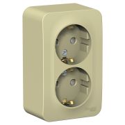Blanca Розетка 2-ая с/з со шторками О/П 16А, 250В, изолирующая пластина Бежевый BLNRA011217