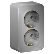 Blanca Розетка 2-ая с/з без шторок. О/П 16А, 250В, изолирующая пластина Алюминий BLNRA010213