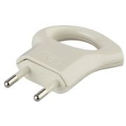 ЭРА V1 Вилка плоская б/з 10A с кольцом непрямой ввод белая Б0019182