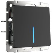 W1112108/ Выключатель одноклавишный проходной с подсветкой (черный матовый)