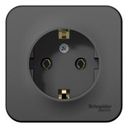 Blanca Розетка 1-ая с/з без шторок.16А, 250В, изолирующая пластина Антрацит BLNRA010116