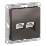 Systeme Electric AtlasDesign Мокко Розетка двойная компьютерная RJ45+RJ45, кат.5E, механизм