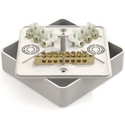 GE41220-01 Расп. кор. для о/п 100х100х29мм IP40 белая с клеммами 2*4*11 общая шина