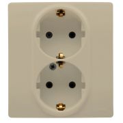 Legrand Etika Слоновая кость Розетка 2-ая с/з, винты 672323