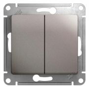 SE Glossa Платина Выключатель 2-клавишный, сх.5 GSL001251