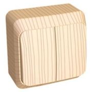 Этюд Дача Сосна Выключатель 2-клавишный наружный BA10-002D