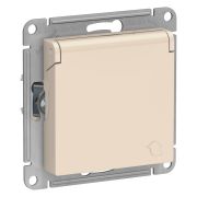 Systeme Electric AtlasDesign Беж Розетка с/з, со шторками, с крышкой, 16А, в сборе