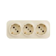 Legrand Quteo Слоновая кость Розетка 3-ая с/з со шторками 16А