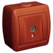 LEZARD Розетка ТВ проходная О/П вишня 710-0600-129