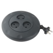 UR-3-3m-B Удлинитель ЭРА (черный) рулетка, без заземл, 2x0.75мм2, 3гн, 3м Б0019039