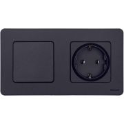 Legrand/Daccord INSPIRIA Антрацит Розетка 2К+З - немецкий стандарт - 16 А - 250 В