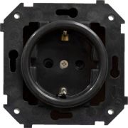 BIRONI Шедель Пластик Черный Розетка с/з (скрытый монтаж)