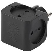 ЭРА SP-4-B Тройник 4гн, без заземл (чёрный) Б0008207