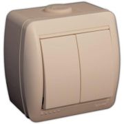 LEZARD Выключатель 2 кл. О/П крем 710-0300-101