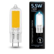 Лампа Gauss LED G4 220V 5.5W 500lm 4100K Glass 107807205