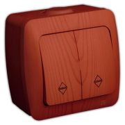 LEZARD Выключатель 2 кл. О/П проходной вишня 710-0600-106