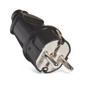 UNIVERSAL Евровилка черная с/з прямая 16А A1010 ( 25шт)