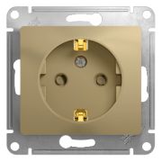 SE Glossa Титан Розетка с заземлением со шторками GSL000445