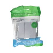Systeme Electric AtlasDesign Алюминий Выключатель 3-клавишный сх.1+1+1, 10АХ, механизм