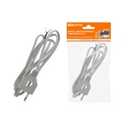 TDM Шнур с плоской вилкой с вырезом ШУ04 ШВВП 2х0,75мм2 1,7 м. серебр. металлик