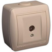 LEZARD Розетка ТВ О/П оконечная крем 710-0300-130