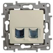 Legrand Etika Слоновая кость Розетка тел.+ комп. (RJ11+RJ45) 5 кат. UTP 672352