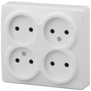 ЭРА Эксперт Розетка 4-ая б/з 16А ОУ белый IP20 11-2210-01