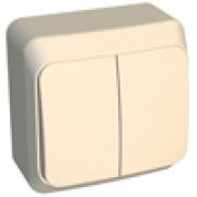 Этюд Крем Выключатель 2-клавишный с подсветкой наружный BA10-006K
