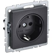 IEK BRITE BASE Черный Розетка 1-м с/з без защ штор 16А РС11-1-0-БрЧ.