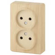 ЭРА Эксперт Розетка 2-ая б/з 16А ОУ сосна IP20 11-2202-11