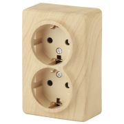 ЭРА Эксперт Розетка 2-ая с/з Schuko, 16А ОУ сосна IP20 11-2205-11