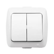 ALSU Выключатель 2-кл. проходной для открытой установки белый