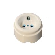 Розетка с/з 16А керамика слоновая кость Арбат