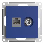 Systeme Electric AtlasDesign Аквамарин Розетка двойная ТВ + компьютерная RJ45, кат. 5Е