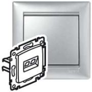 Legrand Valena Алюминий Розетка комп(RJ45) 2-ая 5кат.крепление винт.(без лапок) UTP