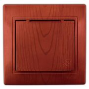 LEZARD С/П вишня розетка 1-ая с/з с крышкой 701-0601-123