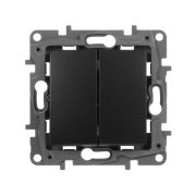 Legrand Etika Антрацит Выключатель 2-клавишный 10А автомат. зажим 672602