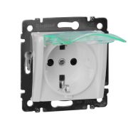 Legrand Valena Бел Розетка 1-ая с/з с крышкой и защитными шторками IP44 (к простой рамке)